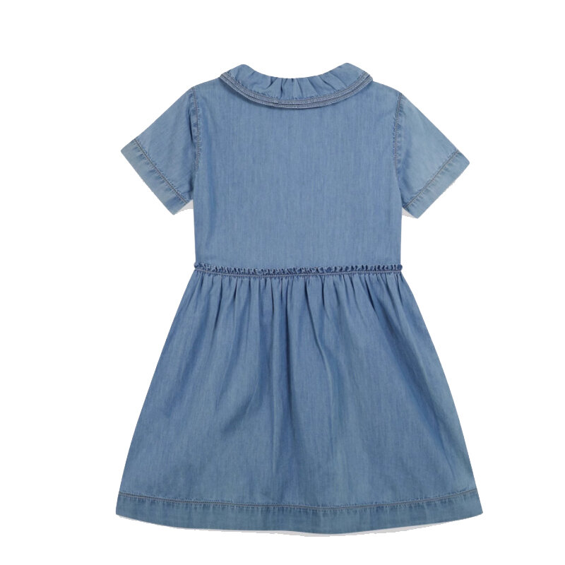 Детское платье 24 ss bon для девочек, милые джинсовые платья принцессы с коротким рукавом