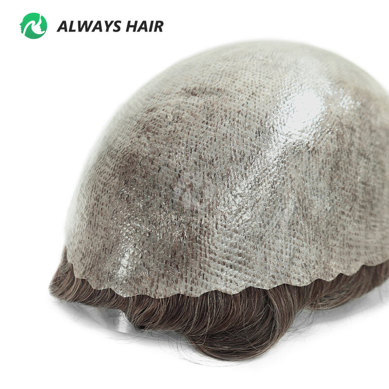 Cheap 130% Density Toupee Hair Men Indian Human Hair 0.10-0.12 Thickness Skin Men's Capillary Prothesis Hair Wig Male Free Ship