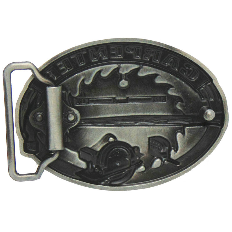 Fibbia per cintura da carpentiere Western Cowboys ovale in metallo in lega di zinco di nuova concezione per uomo cinture adatte da 3.8cm