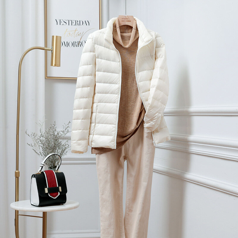 여성용 겨울 다운 재킷, 포장 가능한 초경량 짧은 코트, 슬림핏 휴대용 방풍 퍼퍼 재킷, 5XL, 2023 신상
