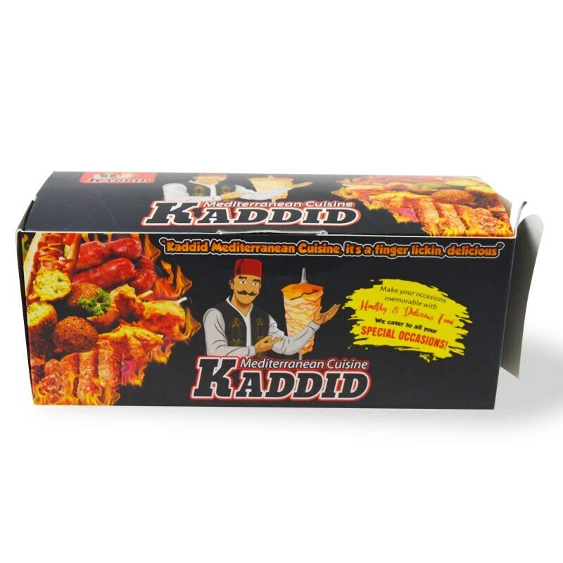 Kunden spezifischer Produkt verkauf kunden spezifisch bedruckte Hot Dog-Verpackungs papier box in Lebensmittel qualität
