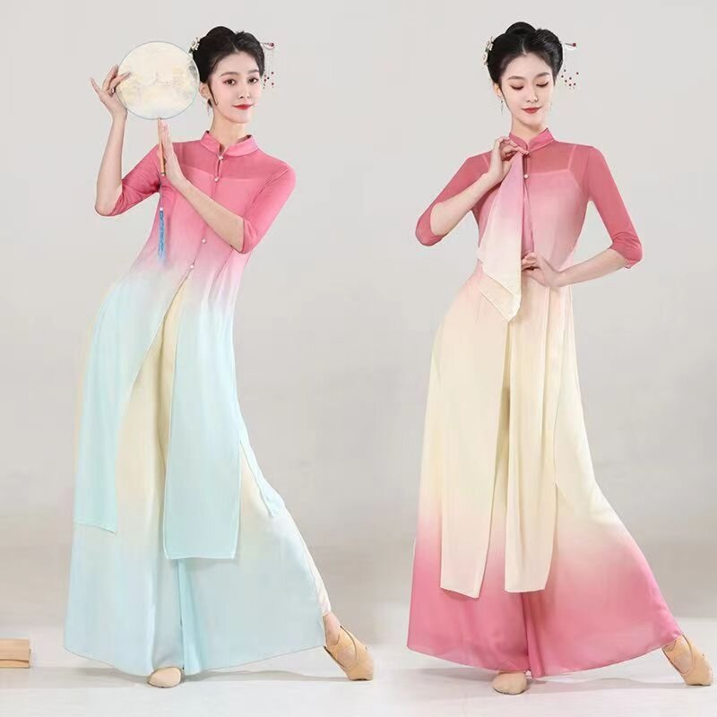 Robe de danse chinoise pour femme, tenue de performance classique, vêtements folkloriques féminins, ensemble de olympiques de scène