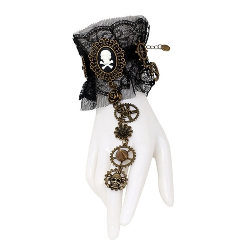 Sarung Tangan Renda Gotik Gelang Bajak Laut Sarung Tangan Kostum Pesta Cosplay Aksesori Wanita