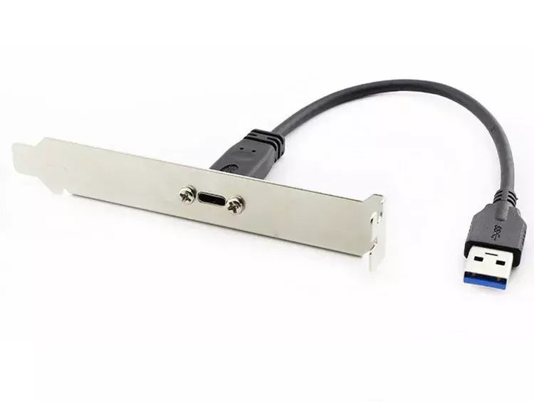 Placa base con puerto macho USB 3,0 a Cable hembra tipo C, Panel de placa base con soporte PCI, Cable de extensión, nueva