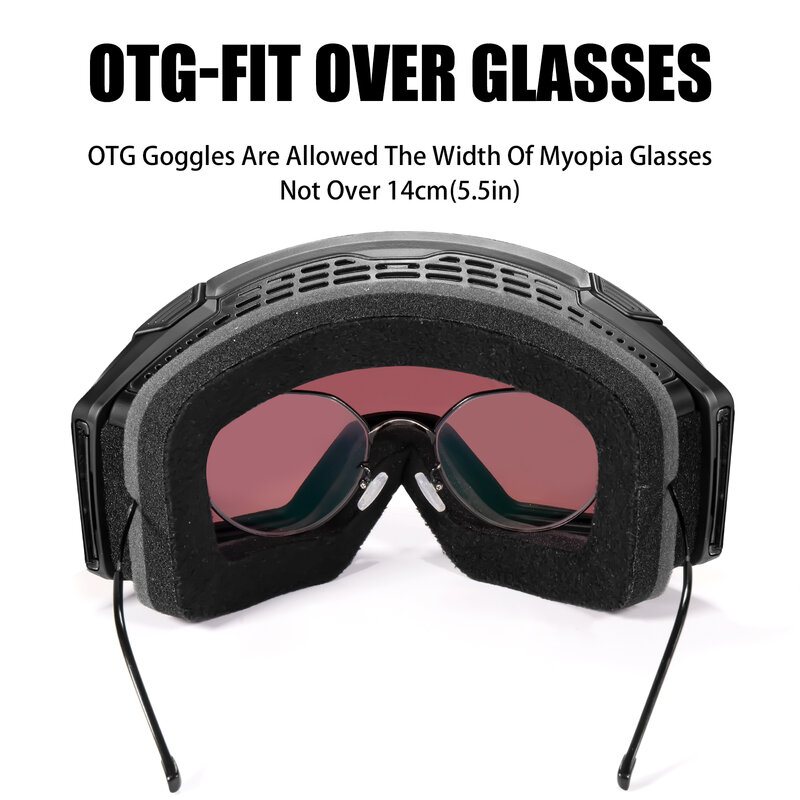 KAPVOE Ski Goggles Double Magnet adsorpt Layers UV400 Anti-fog Ski Glasses Snow Snowboard Glasses Snowmobile Eyewear