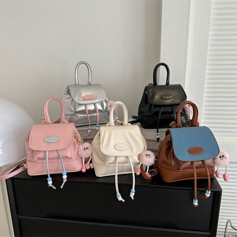여성용 배낭 학생 패션 경량 드로스트링 소형 배낭 지갑 가방, 거리 여행 용수철, 여름 통근
