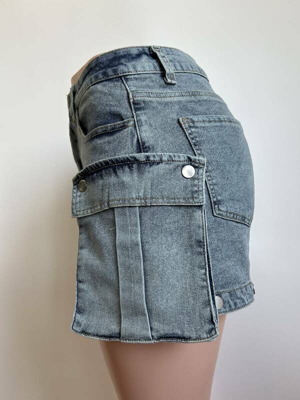 Casualowe uniwersalne dżinsy elastyczne guziki demontaż szorty i spodnie wiosna lato Streetwear Jeans Y2k damskie spodnie odzież