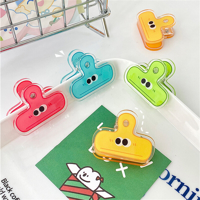 1pcs Cartoon Big Eye Paperclip Acrylic Binder Clip Planner Clips Paper Clamp Office School Stationery for Journal Scrapbook Clip