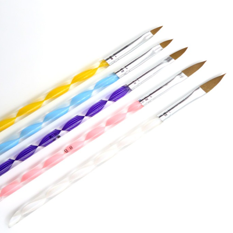 Hot Koop Vijf Size Nail Brush Set Hoge Kwaliteit Professionele Acryl Vloeistof Voor Nail Art Pen Brush Nail Acryl Poeder