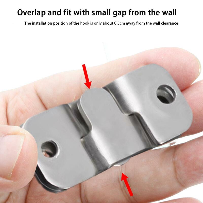 1/5/10pcs For Heavy Wall Picture Frame Sofa Bed Hanger Display Hook Sectional Hole Dia Joint Connector Hanging Hook Silver Tone