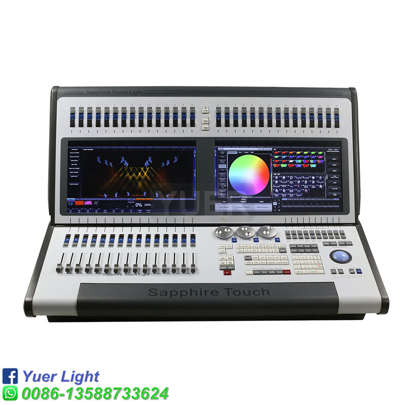 YUER Sapphire Touch Stage Lighting Pearl Controller DMX512 Tiger Touch Console v11 with Flycase For Light Show DJ Disco Stage