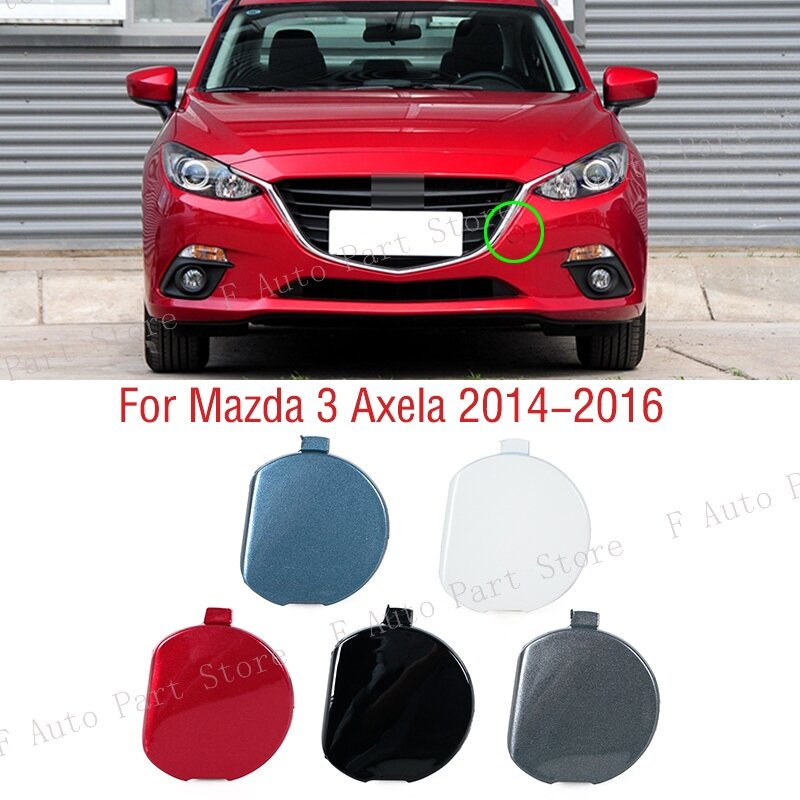 Tapa de la cubierta del gancho de remolque del parachoques delantero del coche para Mazda 3, Axela 2014, 2015, 2016, tapa del ojo de transporte del remolque, negro, blanco, plata, Rojo