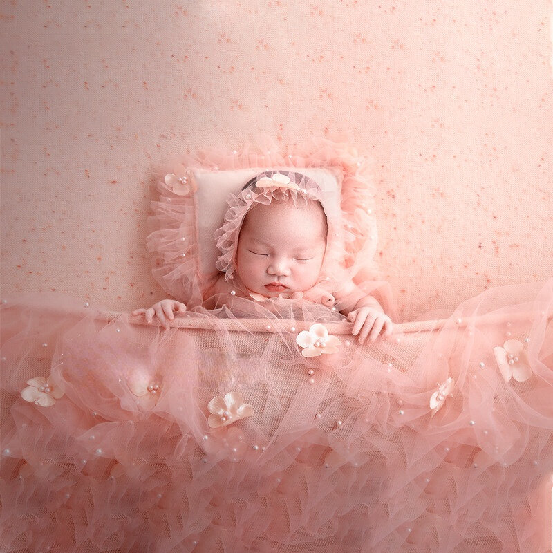 Fotografia recém-nascido adereços floral preal envoltório malha pano de fundo fotografia cobertor adereços fotografia estúdio brotos
