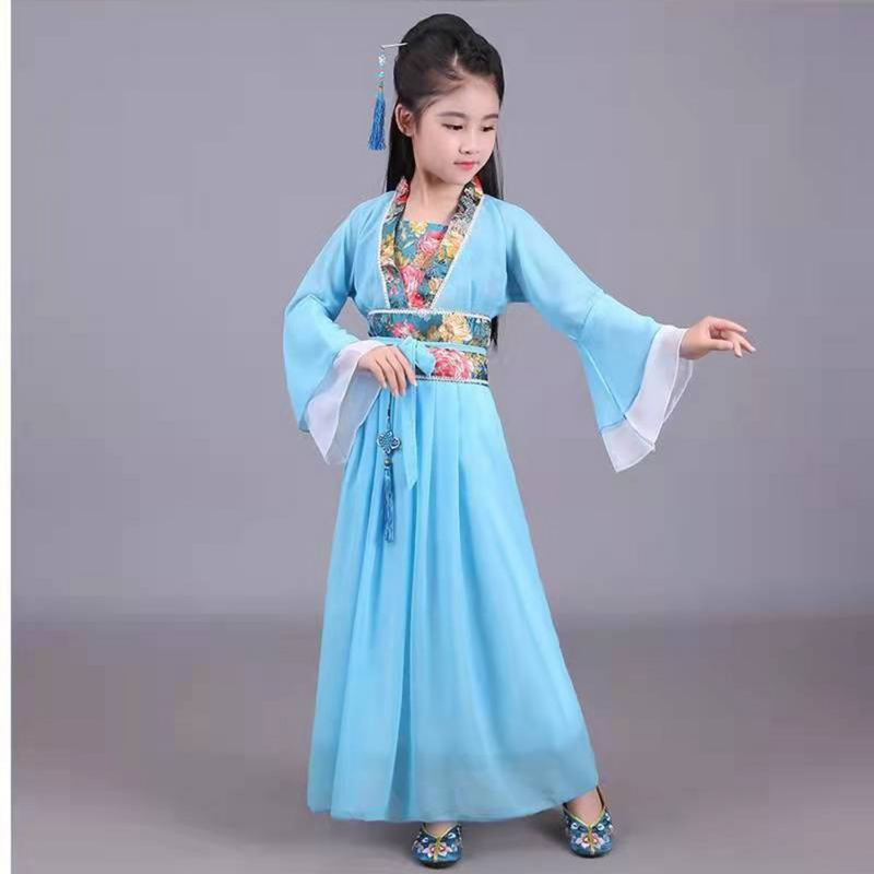 Vestido tradicional chino de princesa para niñas, traje grande de baile folclórico, Hada, Carnaval