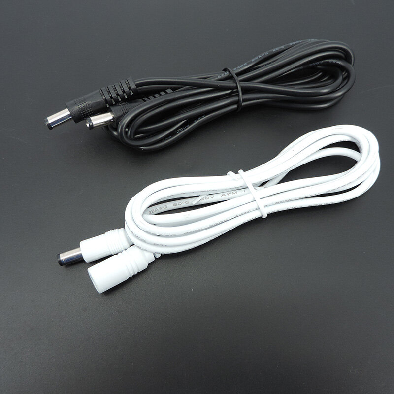 22awg 3A DC Male To male female Power supply Adapter white black cable Plug 5.5x2.1mm Connector wire 12V Extension Cords a