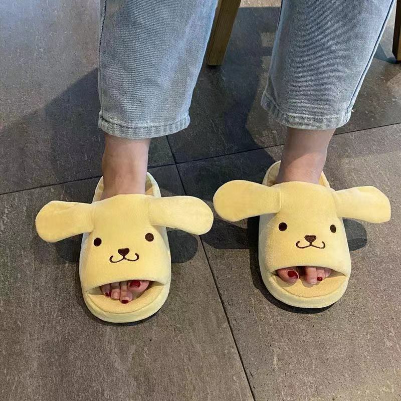 Pantofole in cotone Sanrio pantofole Anime con orecchie mobili Kuromi Cinnamoroll My Melody Kawaii Girl pantofole casa regalo antiscivolo