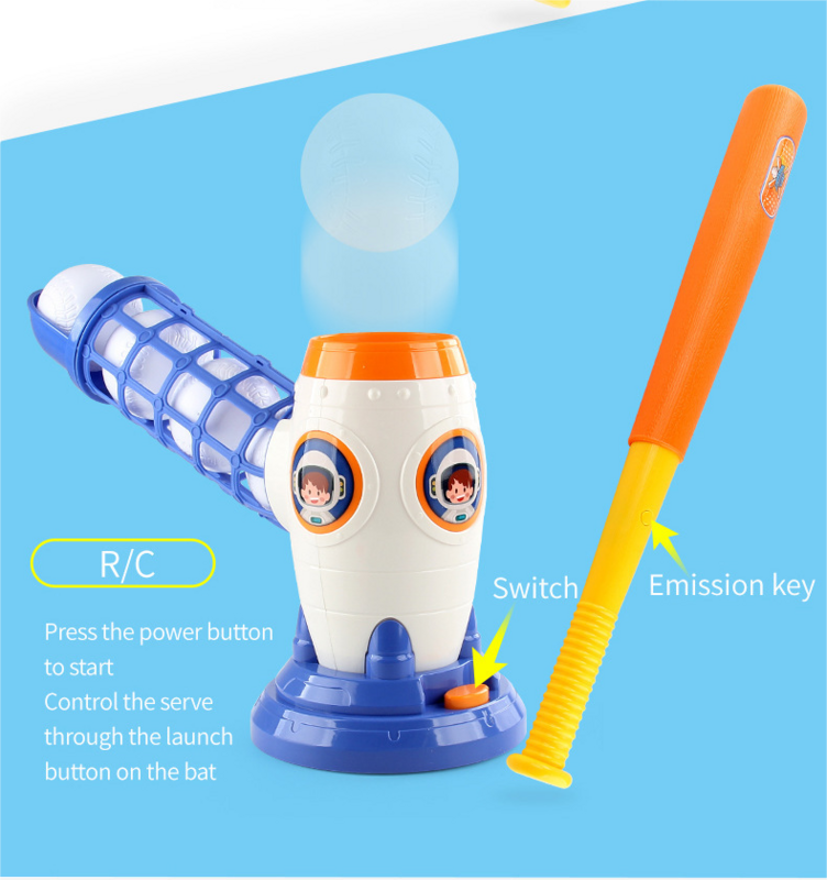 Children RC Rocket Electric Toy Baseball Launcher Sports Ball Serve Practice kids Game Sets Automatic Catapult Machine Boy toys
