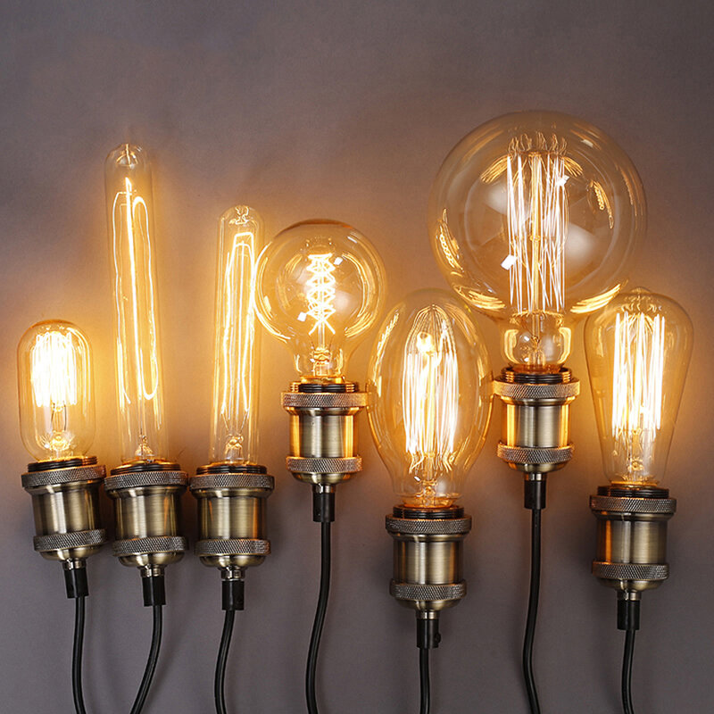 Ampoule rétro Edison à intensité variable E27 40W 110V 220V Ampoule rétro lampe incandescente Filament Vintage Ampoule décorative