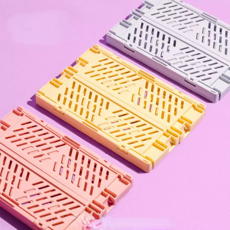 Plastic opvouwbare opbergkrat vouwdoos mand stapelbaar schattige make-up sieraden speelgoed dozen voor opbergdoos organizer draagbaar