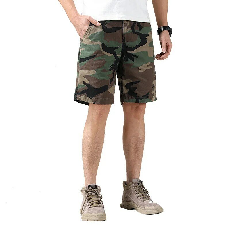 Men's Summer Casual Shorts Camouflage Cargo Pants Cotton Loose Men Beach Shorts Outdoor Running Shorts Sports Shorts