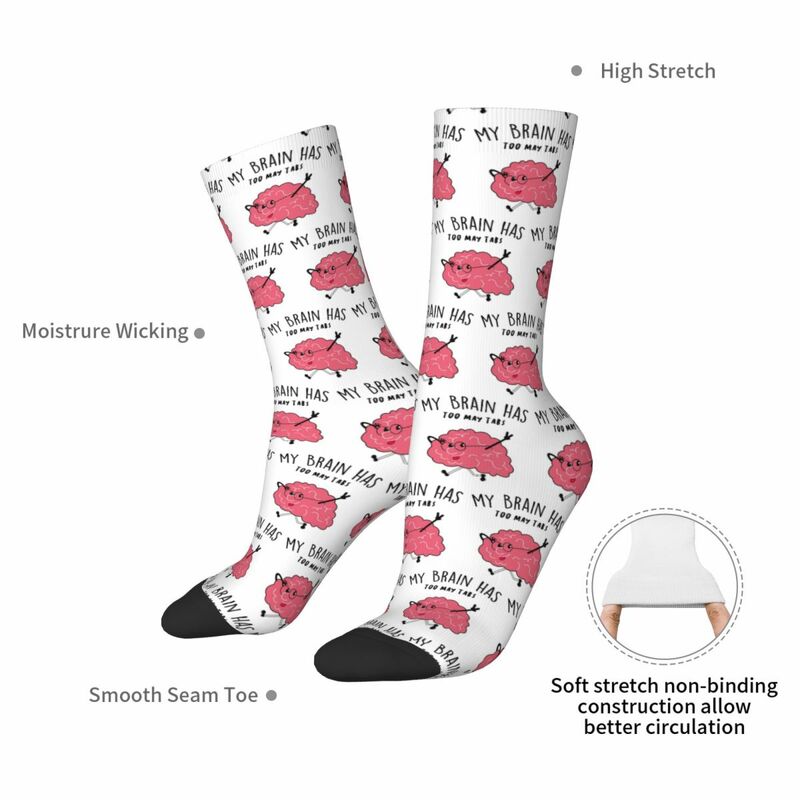 Brain Tabs Socks Harajuku High Quality Stockings All Season Long Socks Accessories for Man's Woman's Birthday Present