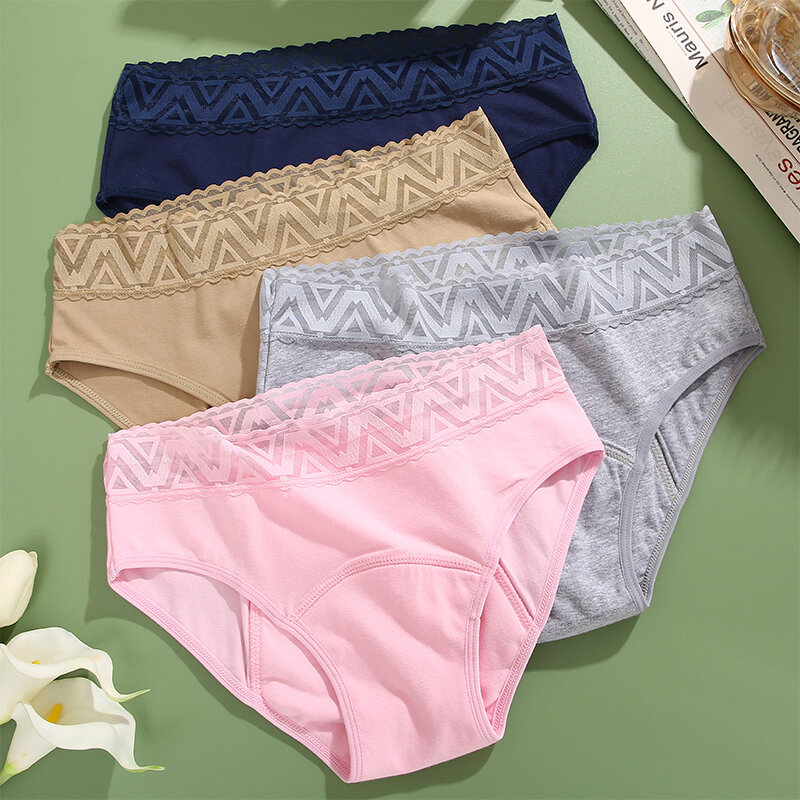 FINETOO 1PCS Physiological Underpants Sexy leak proof Sanitary Stretch Underwear Lace Leak-proof Menstrual Menstruation Briefs
