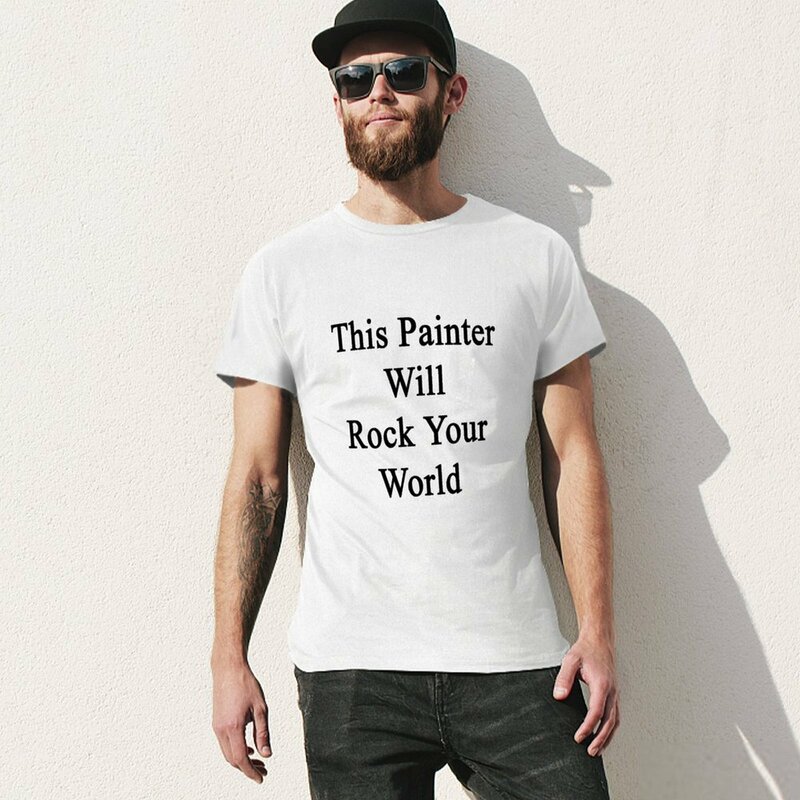 Este pintor vai abanar seu mundo camiseta para homens, tops pretos de verão de secagem rápida, roupas vintage, camisas de treino
