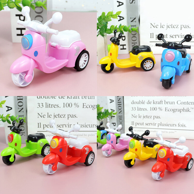 Modelo de motocicleta en miniatura para niños, vehículo de dibujos animados, juguetes educativos