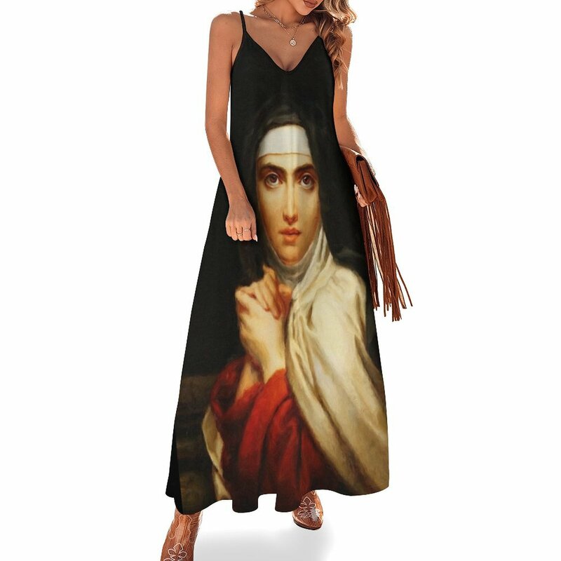 Sint Teresa Of Avila Painting Mouwloze Jurk Dameskleding Zomer 2024 Nieuwigheden Jurken Voor Dames 2024