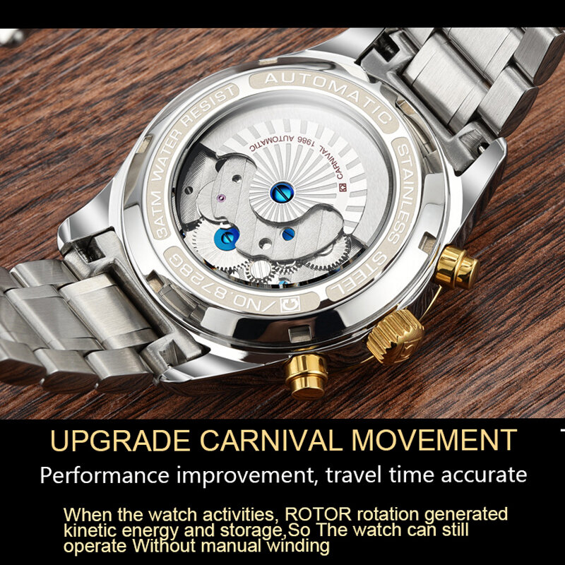 Horloge Mannen Carnaval Merk Luxe Mode Sport Tourbillon Horloges Mannelijke Automatische Mechanische Horloge Logio Masculino
