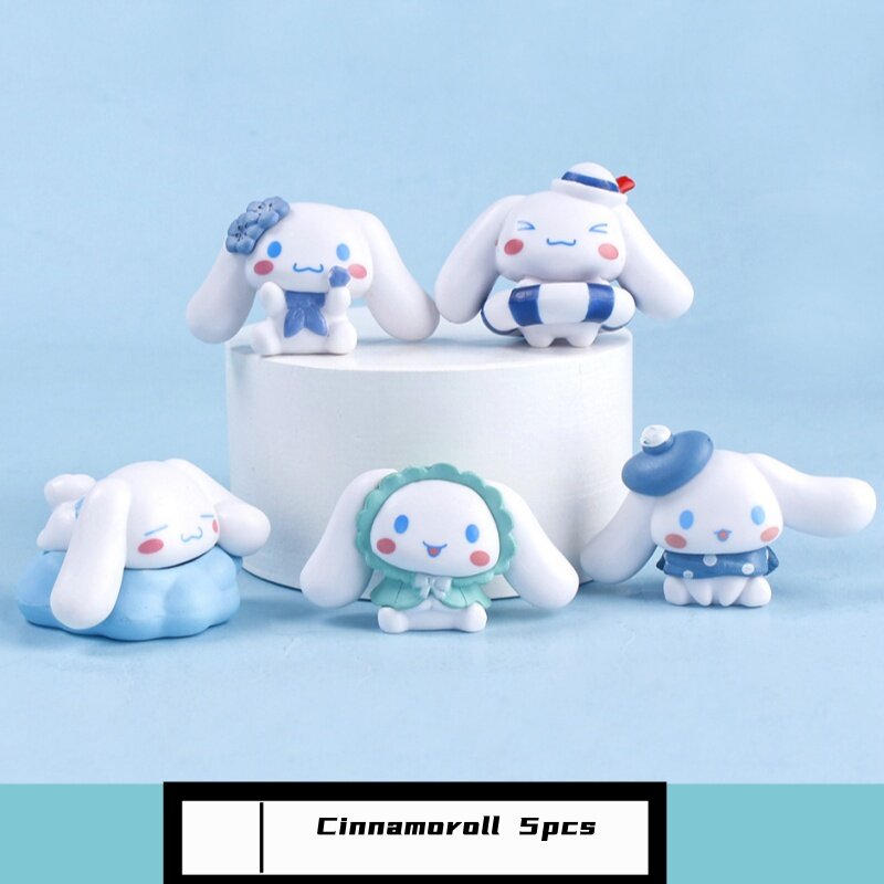 Sanrio หุ่นอนิเมะ Cinnamoroll ตุ๊กตารักษาหุ่นฟิกเกอร์ตกแต่งเค้กแบบ DIY ของเล่น kado ulang tahun น่ารักสำหรับเด็ก