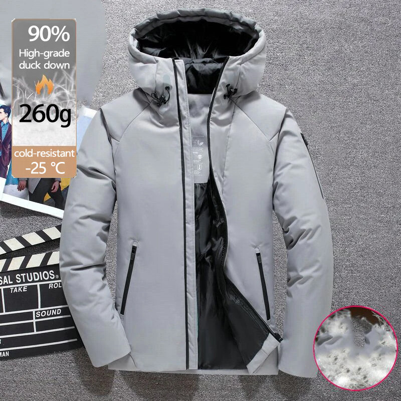Cappotti da uomo spessi originali di alta qualità nuovo piumino riscaldato giacche da uomo europa piumino d'anatra bianco cappotto invernale maschile giacca corta Uk