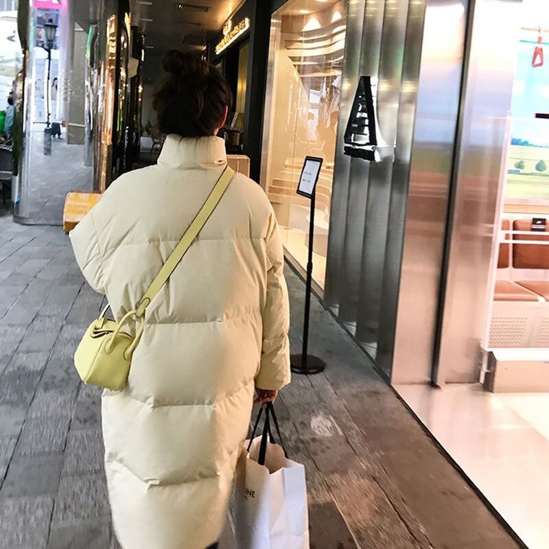 2023 여성용 다운 재킷 겨울 코트, 중간 길이 버전 파카, 루즈하고 두껍고 따뜻한 외투, 심플한 외투, 패션, 신상