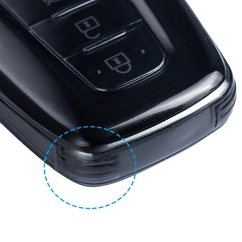 1Pcs Black Transparent Key Fob Case Cover Car Interior TPU Flexible Remote Key Case Cover For Toyota For Highlander For RAV4