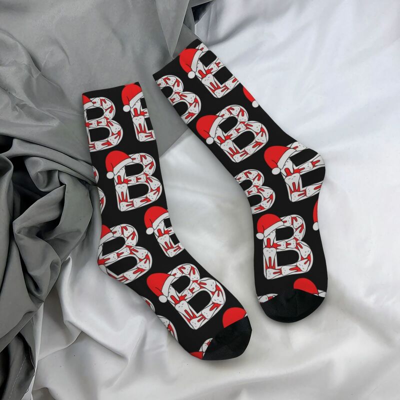 Носки с надписью B (Happimola) в стиле Харадзюку, высококачественные чулки, всесезонные длинные носки, аксессуары для подарка унисекс