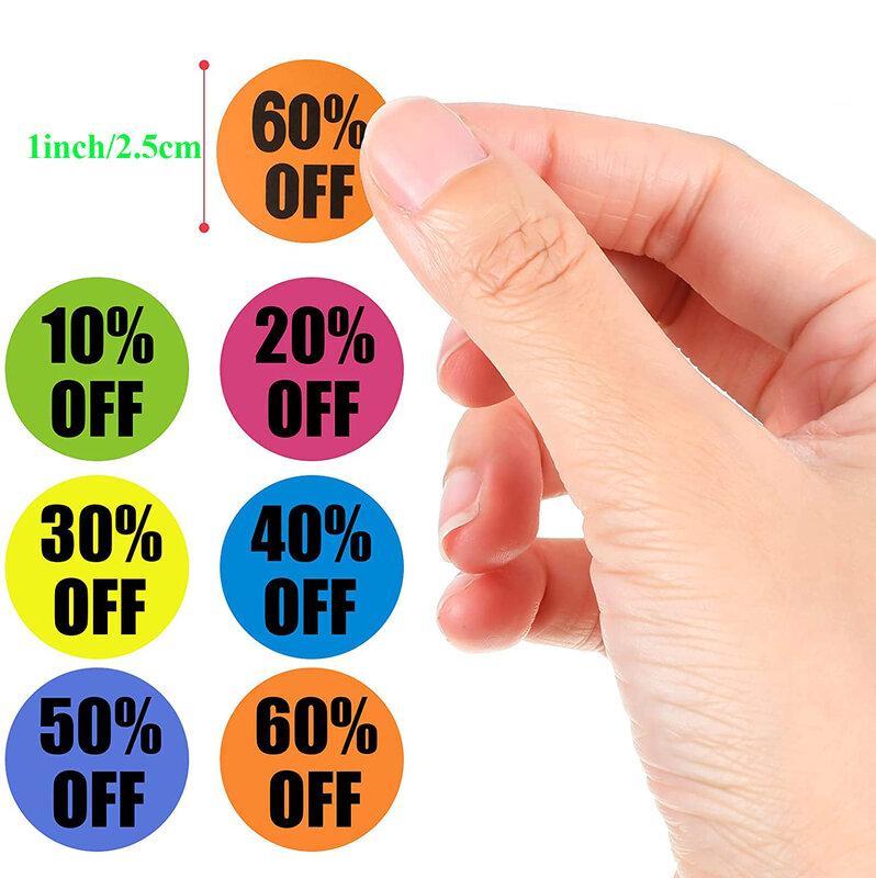 500pcs Percent Off Sticker Rolls Clearance Discount Stickers Pricemarker Tag Sticker Label for Retail Store Promotion