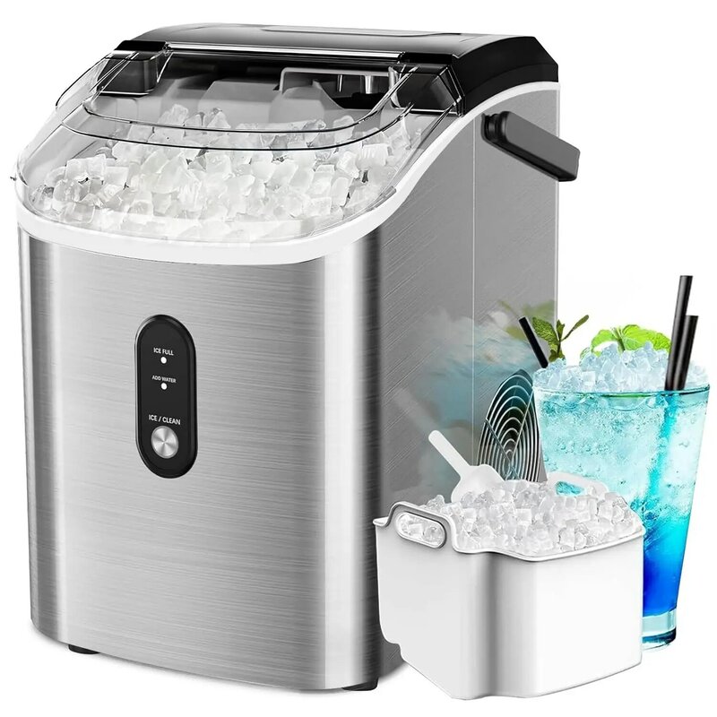 Nugget Ice Maker Countertop,Crushed Ice Maker with Chewable Ice,Fast Ice Making 35Lbs/Day,