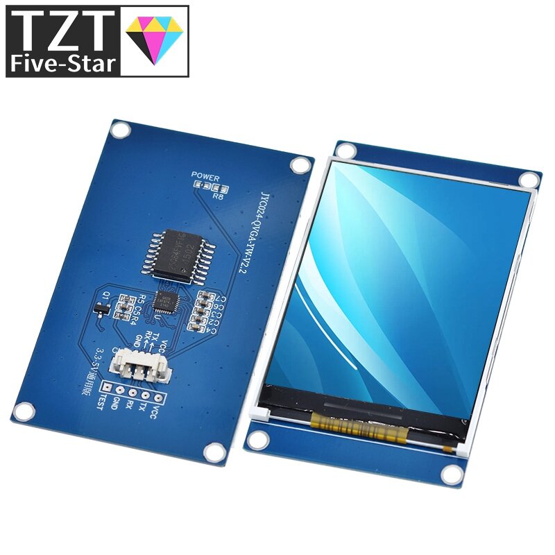 TZT 2.4 بوصة TFT 240*320 القرار 3.3 فولت-5 فولت UART MCU المسلسل الاتصالات فلاش 64 ميجابايت دون توث لاردوينو UNO R3 ميجا