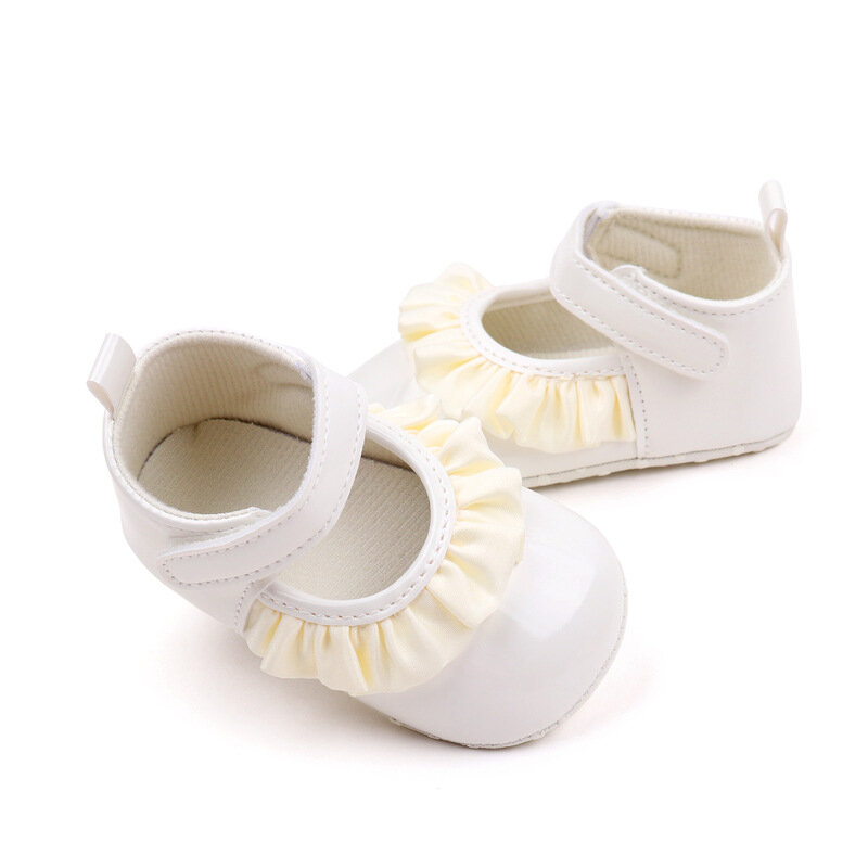 Zapatos de cuero Pu para niñas recién nacidas, Zapatos para niños pequeños, suela suave, antideslizante, Princesa, primeros pasos, 0-18M