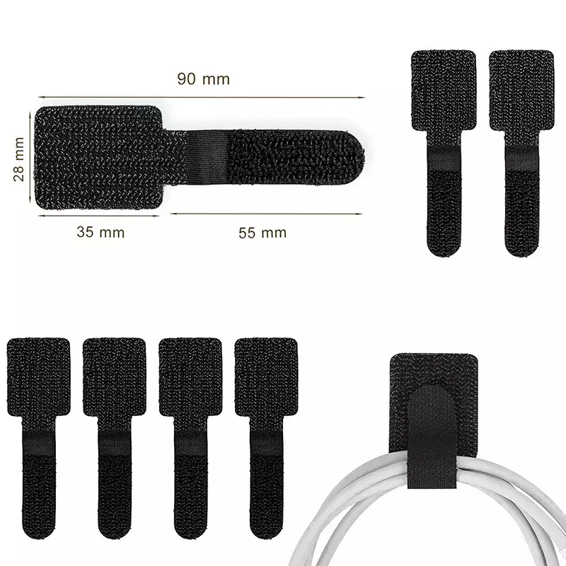 Reusable Cable Ties Fastening Wire Organizer Cord Rope Holder Self Adhesive Adjustable Cord Organizer Straps Desk Management