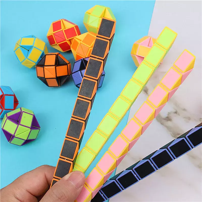Nieuwe Folding Magic Snake Ruler Puzzel Antistress Kubus Educatief Speelgoed Voor Kinderen Verjaardagsfeestje Gunsten Goodie Bags School Beloning