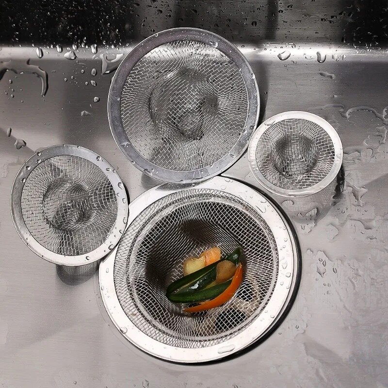 Stainless Steel Kitchen Sink Filter Mesh Strainer Filters Waste Hole Trap Strainers Stopper Bathroom Floor Drain Hair Catchers