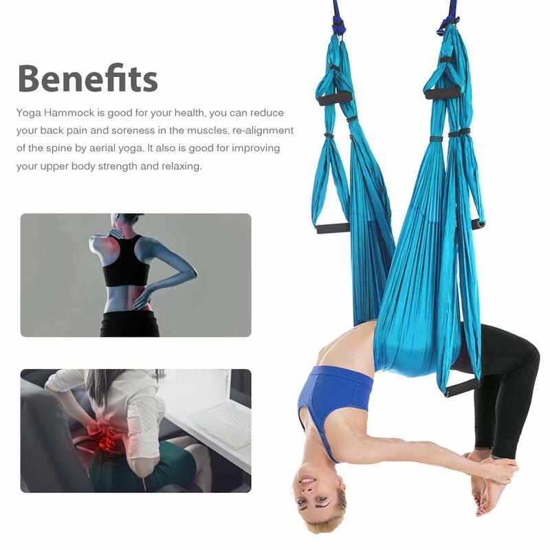 Yoga Hängematte Schaukel Fallschirm Stoff Inversion Therapie Anti-schwerkraft Hohe Festigkeit Dekompression Hängematte Yoga Gym Hängen 6 Grip