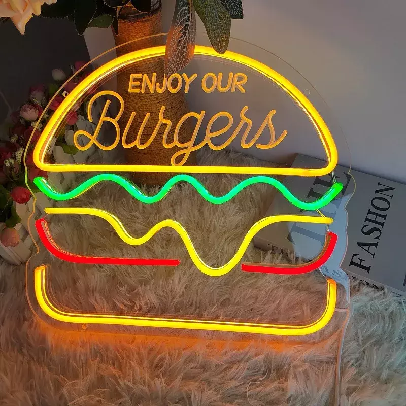 Zitrone Leucht reklame für Hot Dogs offenes Logo Neonröhre Vintage helles Zeichen hand gefertigte Lampe Fast-Food-Restaurant Store zeigt Lampe