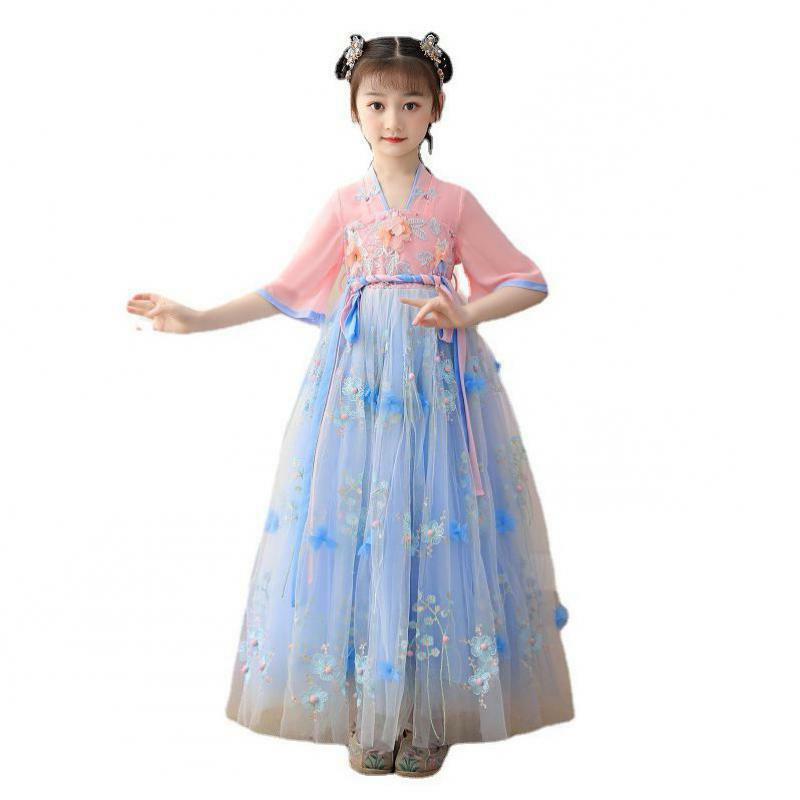 Vestidos bordados de hada para niñas, ropa de estilo chino tradicional, Hanfu para fiestas de noche y actuaciones, Hanfu de princesa para otoño