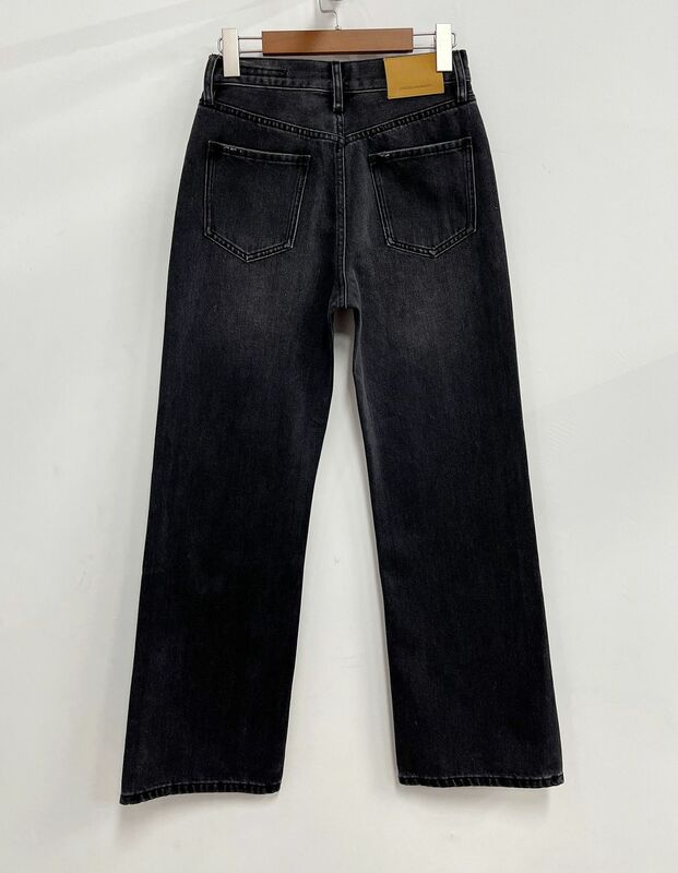 Frauen jeans High-taille nicht-elastische breite bein flare denim hosen 2023 neue