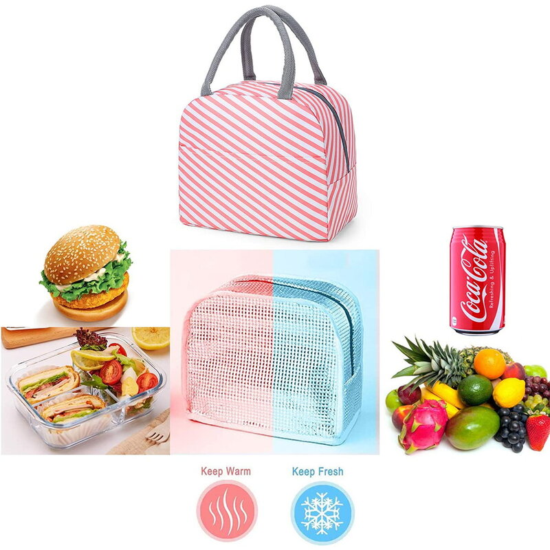 Insulated Lunch Bag for Women Kids Cooler Bag Thermal Bag Portable Box Ice Pack Tote Food Picnic Bags Lunch Bags Bear Letter