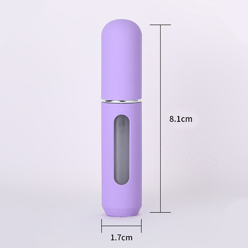 Atomizador de Perfume de viaje de 5ml, contenedor de líquido portátil para cosméticos, Mini bomba de aluminio de Metal, botella vacía de Spray recargable