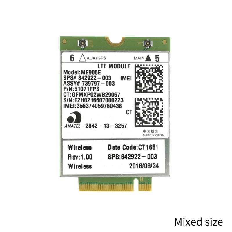 YYDS ME906E NGFF 카드 LTE 모듈 4Ghz 카드 842922-003 42Mbps(유럽 운영자 인증 포함)