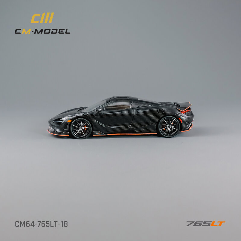 CM In Stock 1:64 765LT Full Carbon Orange Stripe Replacement Wheel Diecast Diorama Car Model Collection Miniature Carros Toys